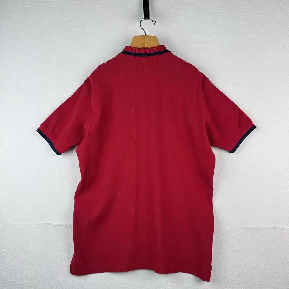 90’s Vintage Ralph Lauren Polo Sport Embroidered Flag Short Sleeve Polo Shirt XL